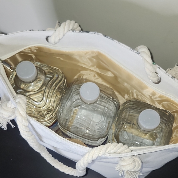 Canvas Tote Bag with Dollar Print - Picture 3 of 12